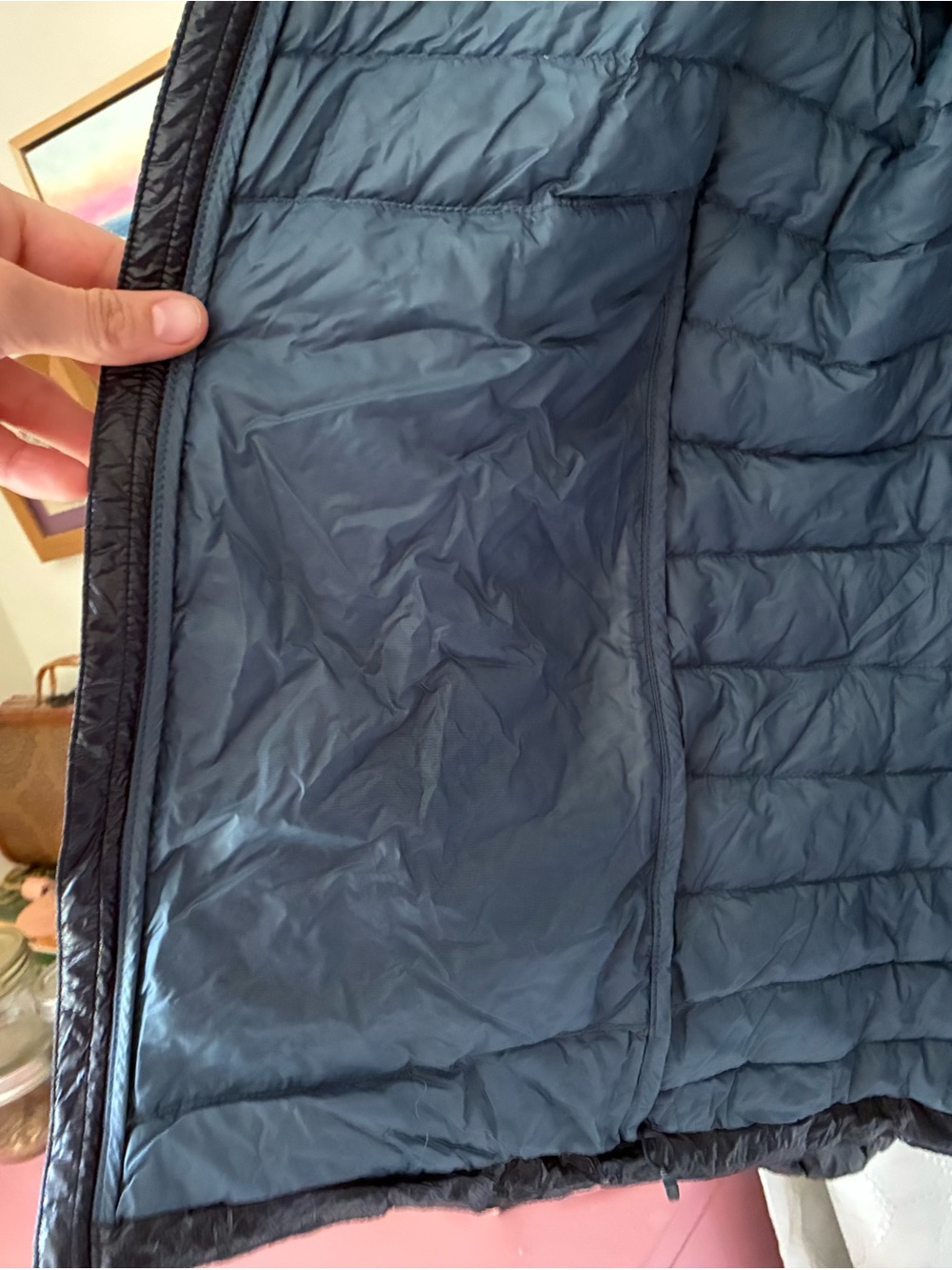 Women’s Mountain Hardwear Navy Ghost Whisperer Hooded Jacket Large - Picture 6 of 9